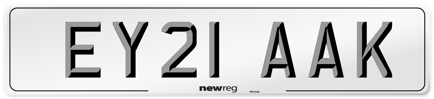EY21 AAK Number Plate from New Reg